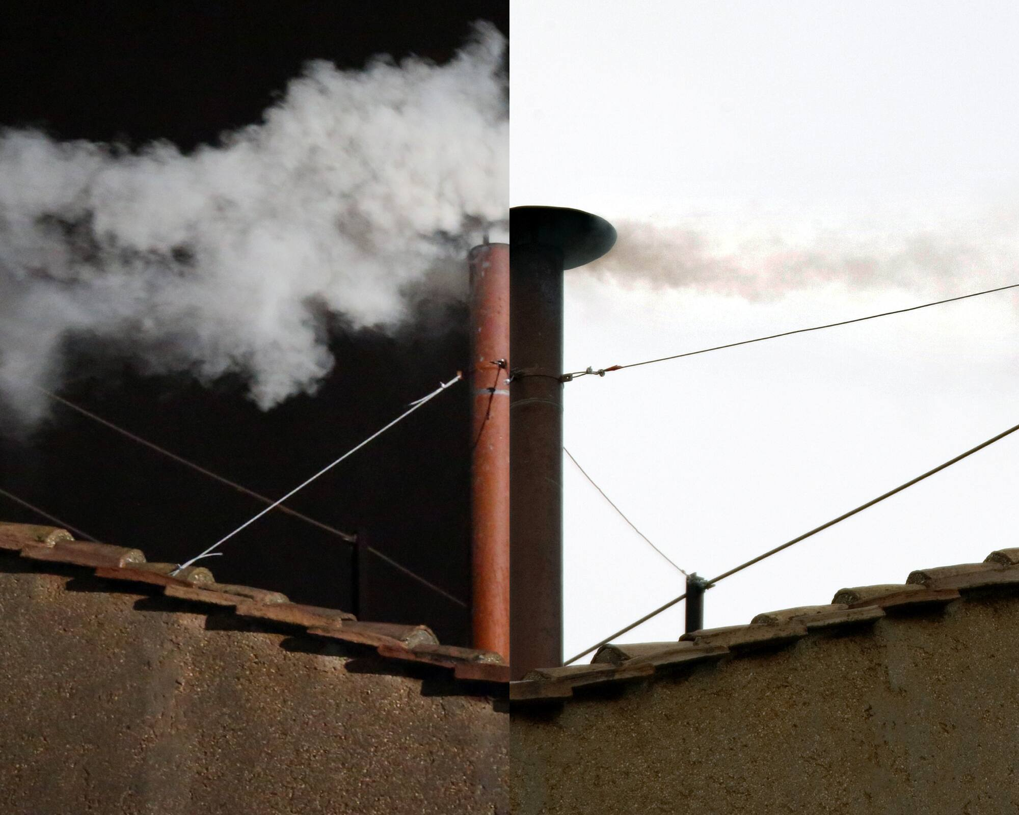 El humo negro significa que no hubo elección de nuevo Papa mientras que el humo blanco significa que los cardenales eligieron a un nuevo líder de la iglesia Católica. Foto: Caracol Radio / Getty
