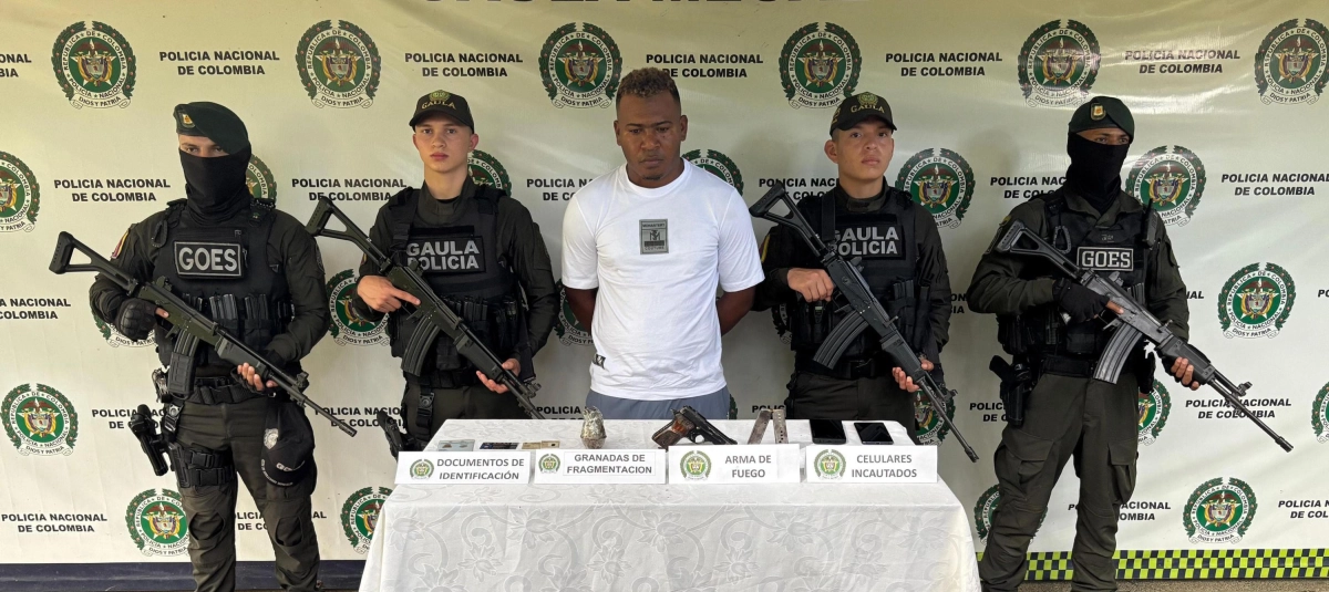 Alias JF, capturado por secuestro al menor Lyan Hortúa. Foto: Policía