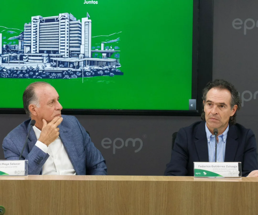 John Maya, gerente de EPM, y Federico Gutiérrez, alcalde de Medellín. Foto: EPM