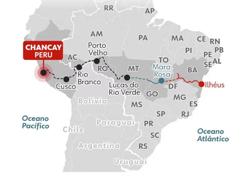 Ruta Ferrocarril entre Brasil y Perú. Foto: el colombiano
