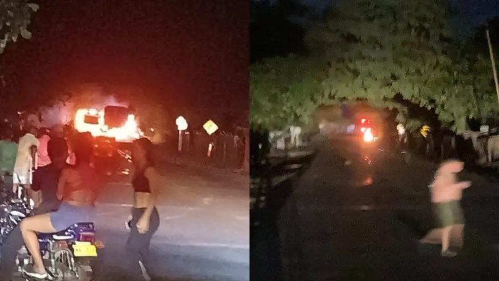 Carro bomba en Vía Panamericana Foto: REDES SOCIALES