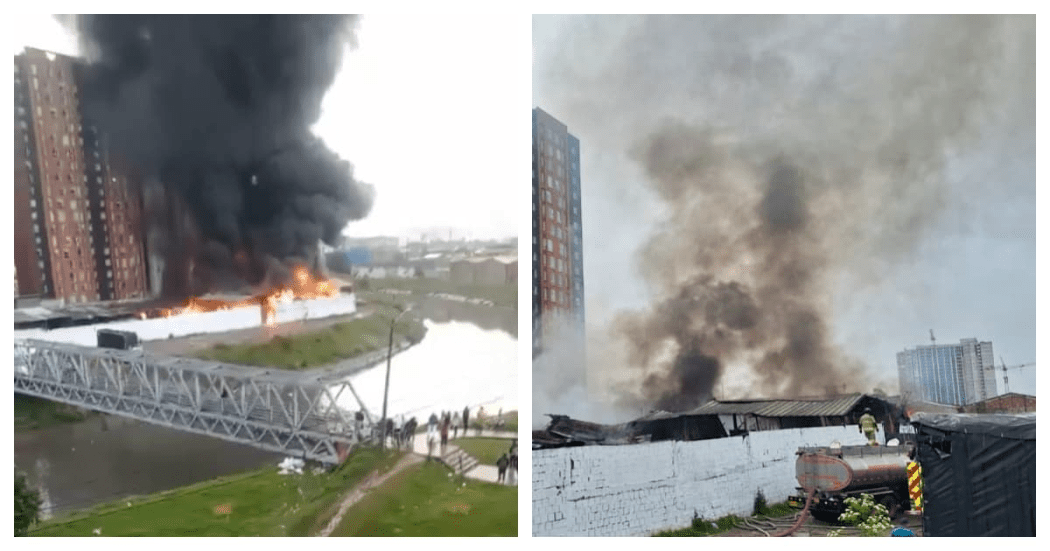 Incendió en Fontibón Foto: Bomberos Bogotá.