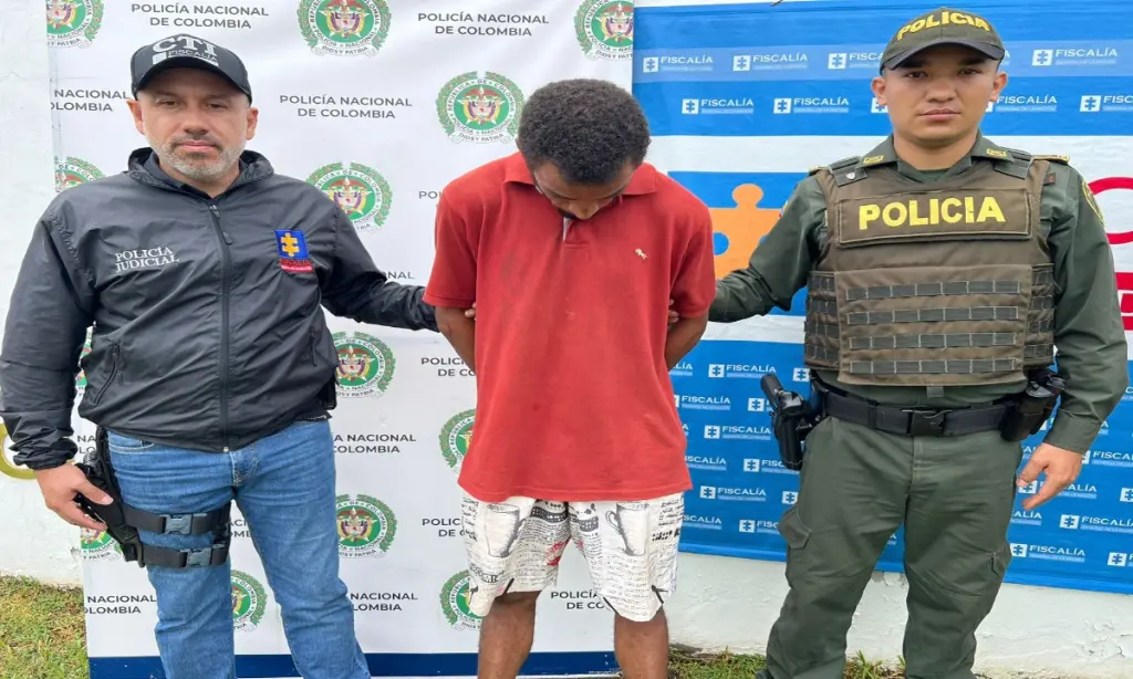 Captura alias 'El Venezo'. Foto: Policía del Magdalena Medio, vía Blu Radio.