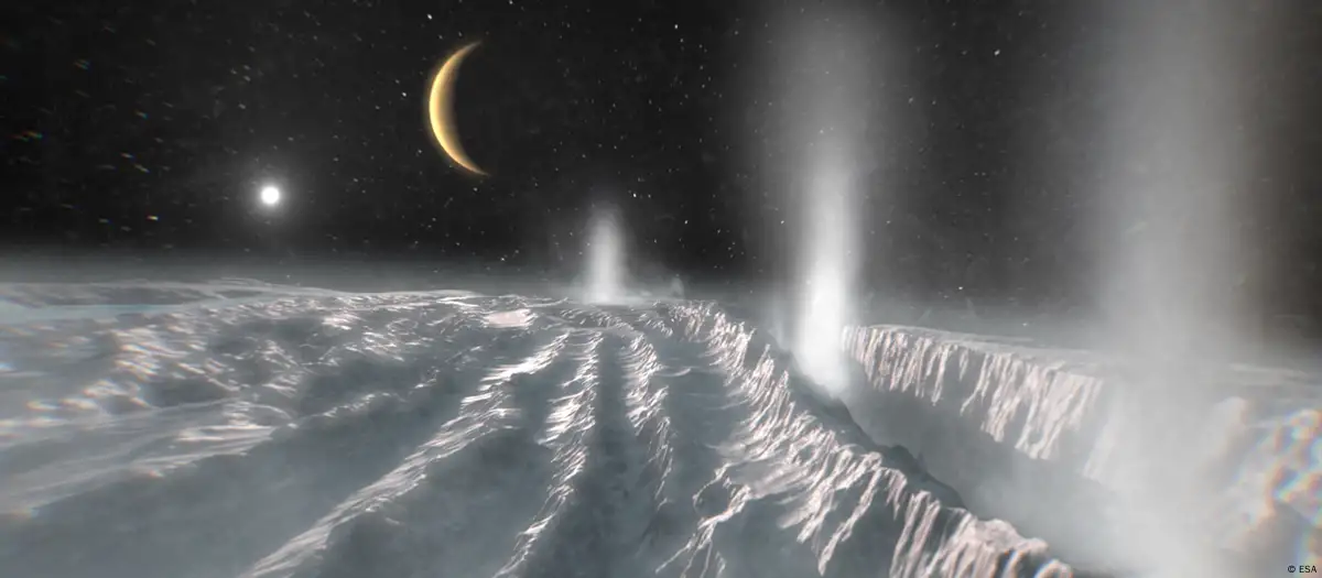 La Agencia Espacial Europea piensa en lanzar una nueva misión para estudiar la superficie helada de Encélado y confirmar su habitabilidad. Foto: ESA