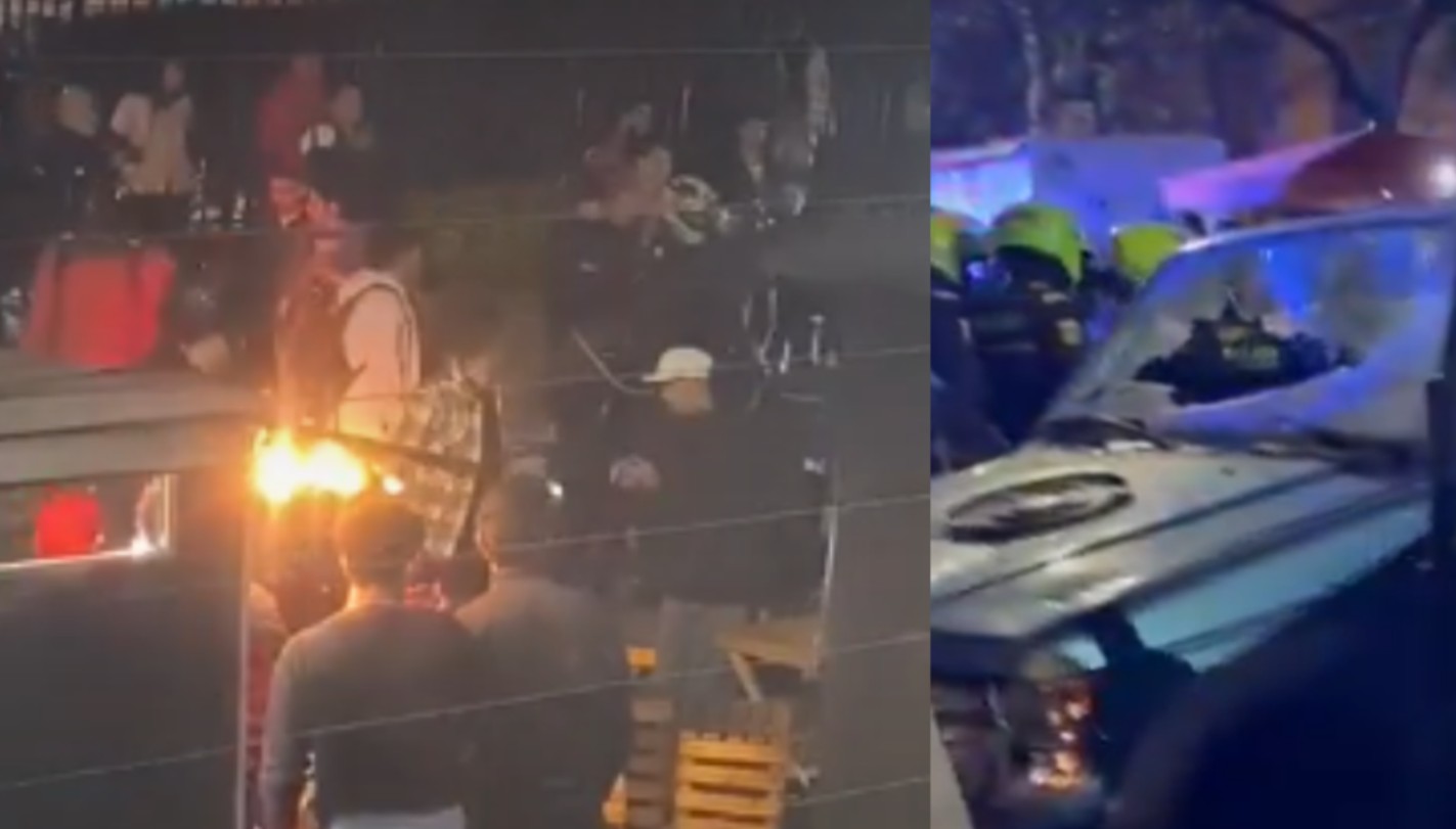 Brutal linchamiento en Bogotá a un sujeto que atropelló a varios motociclistas