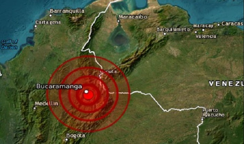 Temblor de magnitud 5.8 sacudió a Colombia esta la madrugada