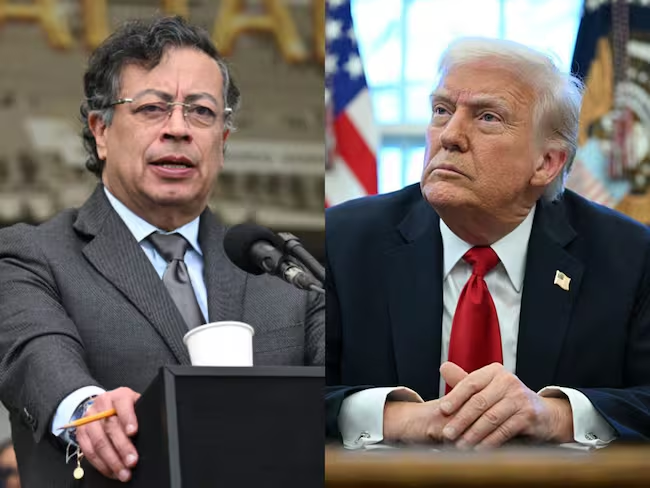 Gustavo Petro y Donald Trump. Foto: (Photo by RAUL ARBOLEDA/AFP via Getty Images) / (Photo by MANDEL NGAN/AFP via Getty Images)