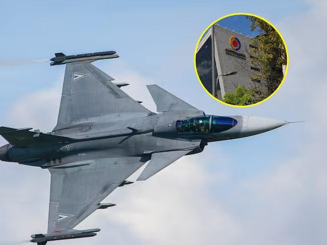 Avión Gripen y Contraloría. Fotos: Getty Images / (Colprensa - Álvaro Tavera) vía wradio