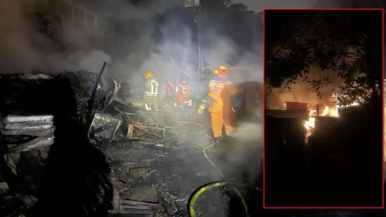 Incendio en el occidente de Bucaramanga Foto: defensa civil