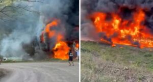 Queman vehículos con combustible ilegal en vía entre Cesar y Norte de Santander