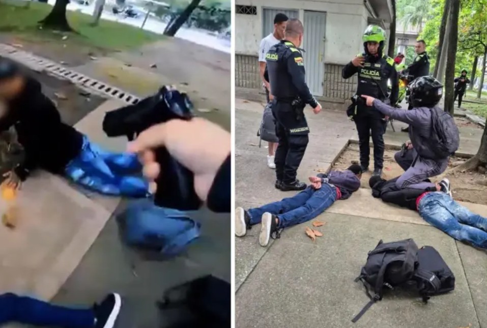 Policía de civil persigue y logra captura de dos presuntos ladrones en Medellín