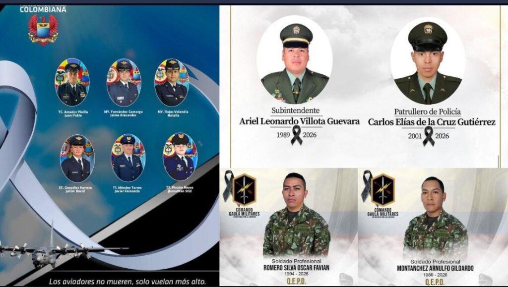 Tragedia aérea en Putumayo: lista de víctimas del accidente del Hércules