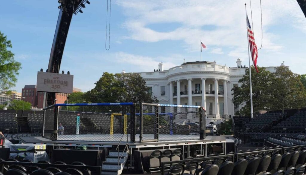 Inédito: Jardín de la Casa Blanca se convierte en ring de la UFC