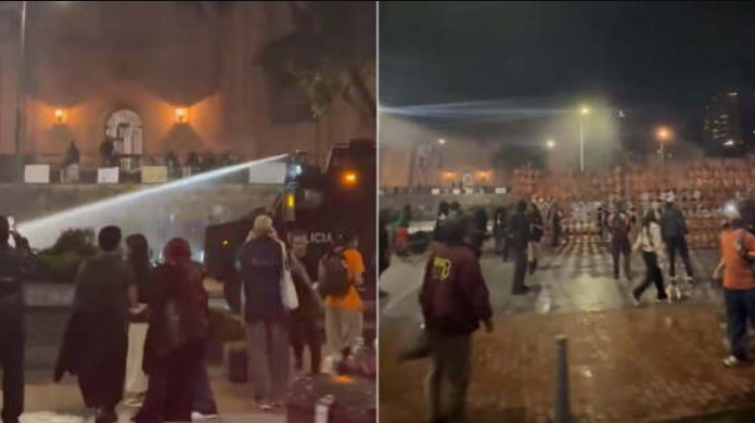 Protesta por retiro de obras del Museo Nacional terminó en disturbios y enfrentamientos con la Policía en Bogotá